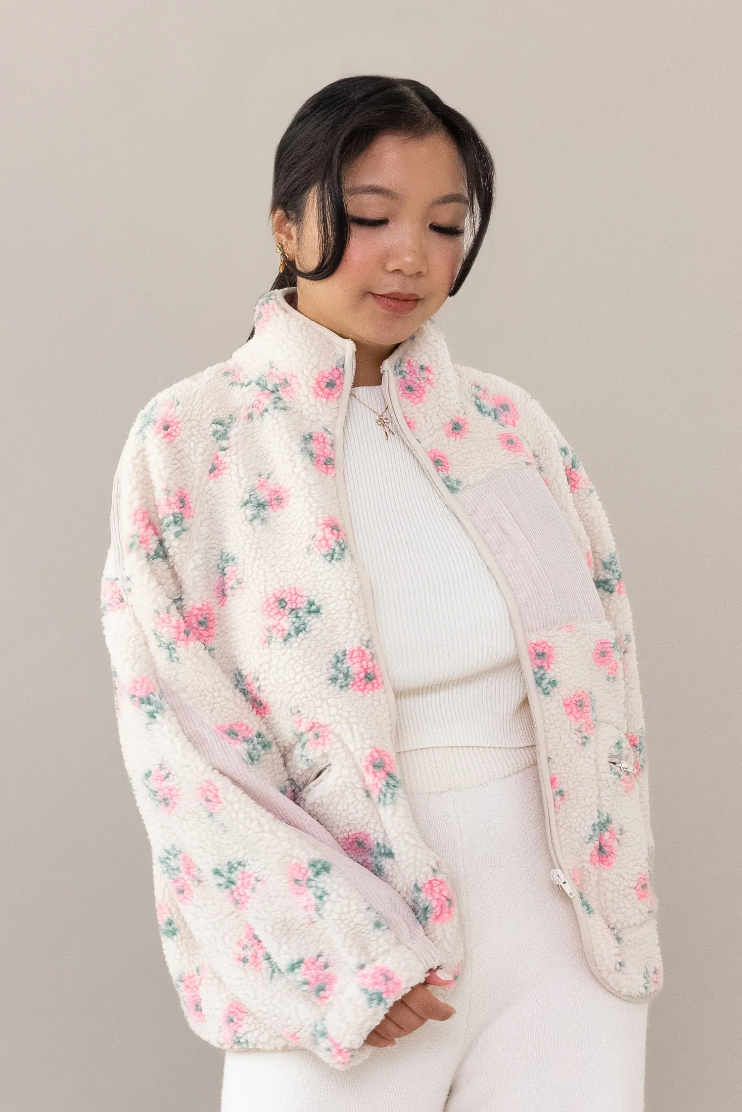 Peonies Fleece Jacket