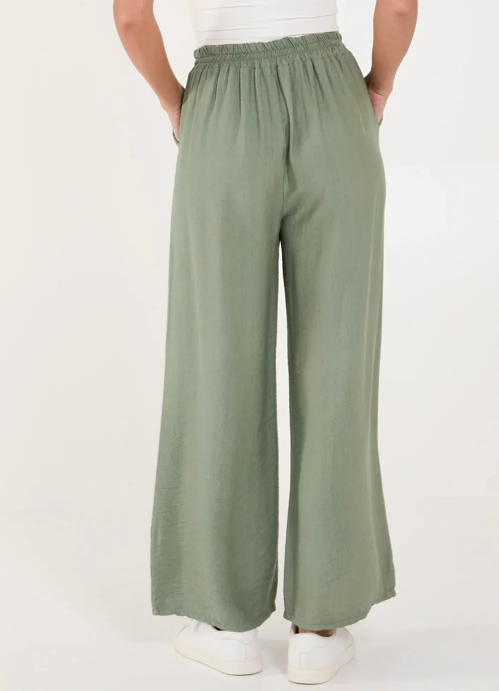 Plain Wide Leg Trousers With Pockets (5 Colours)