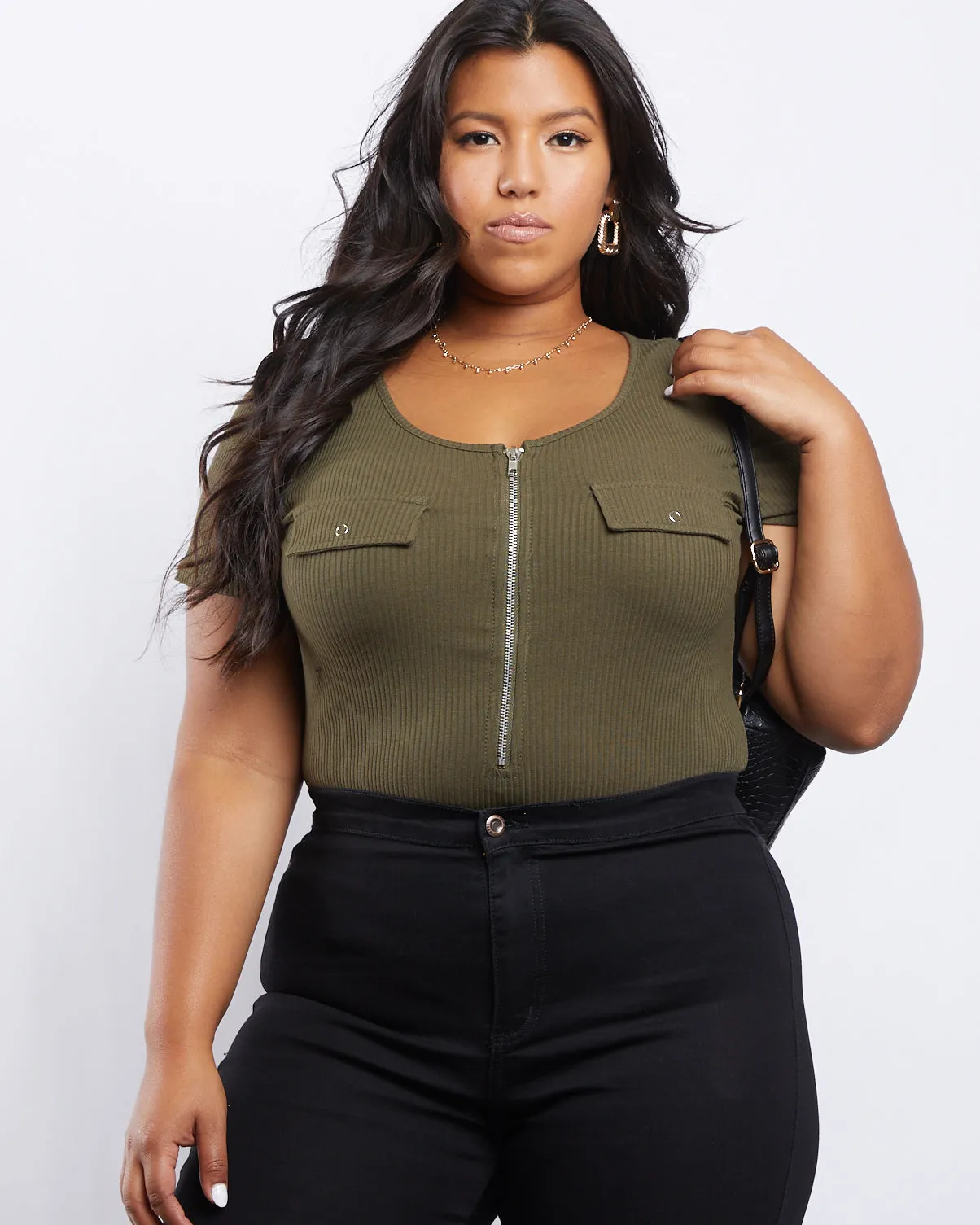 Plus Size Zip It Up Bodysuit