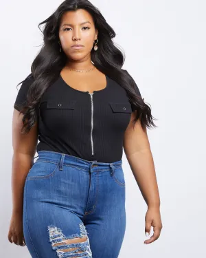 Plus Size Zip It Up Bodysuit