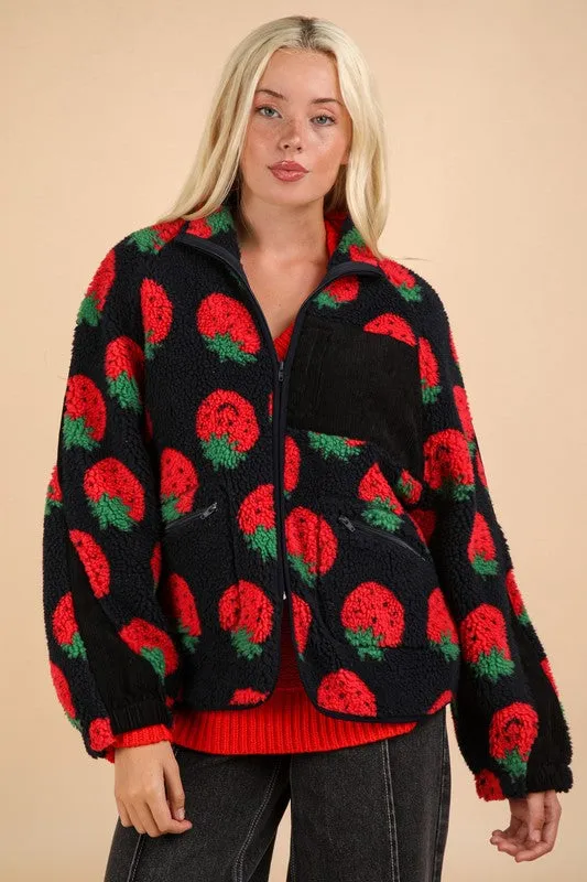 Quinn Printed Fleece Jacket