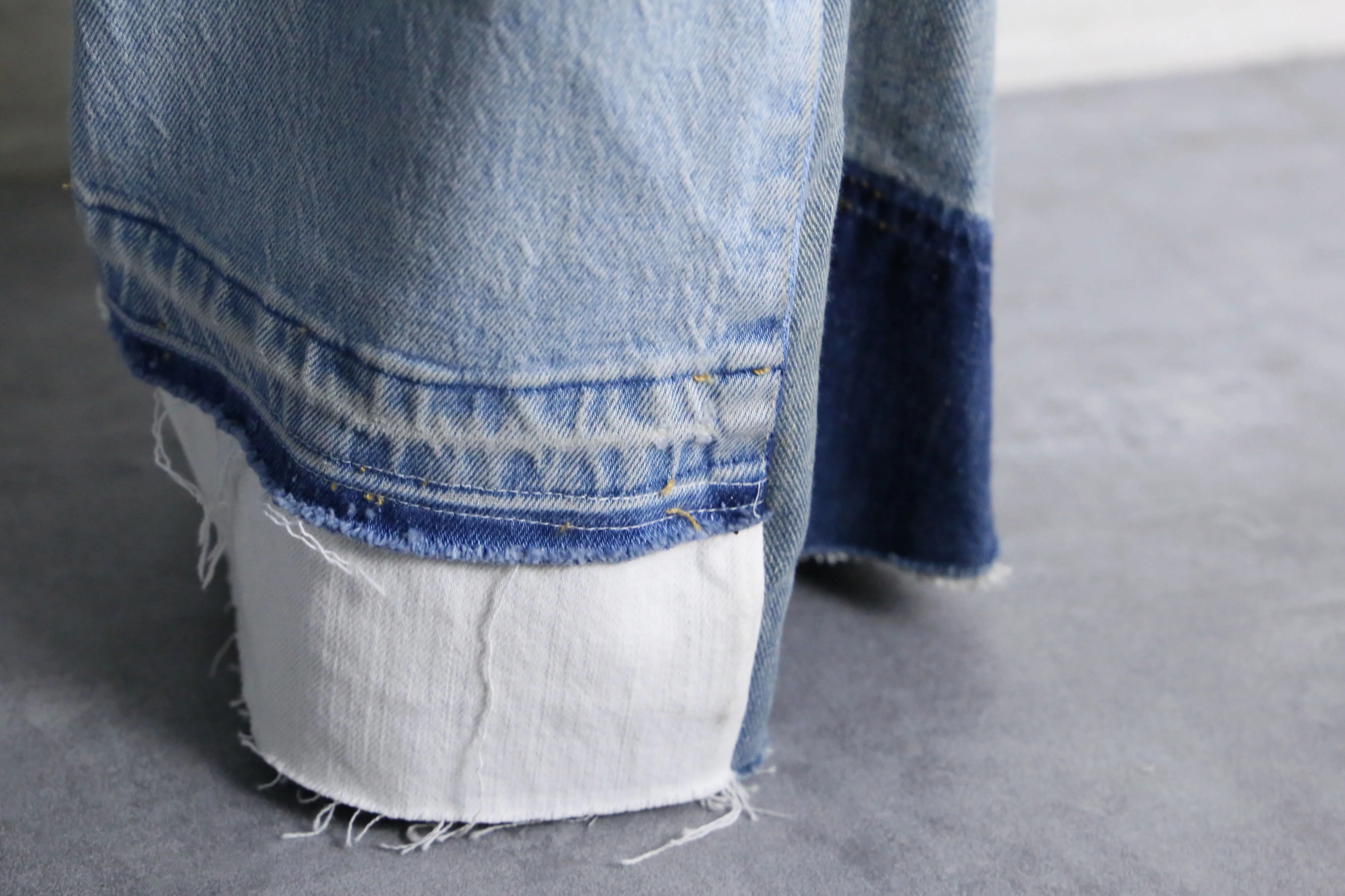 "Re:make" many pocket patch buggy flare denim