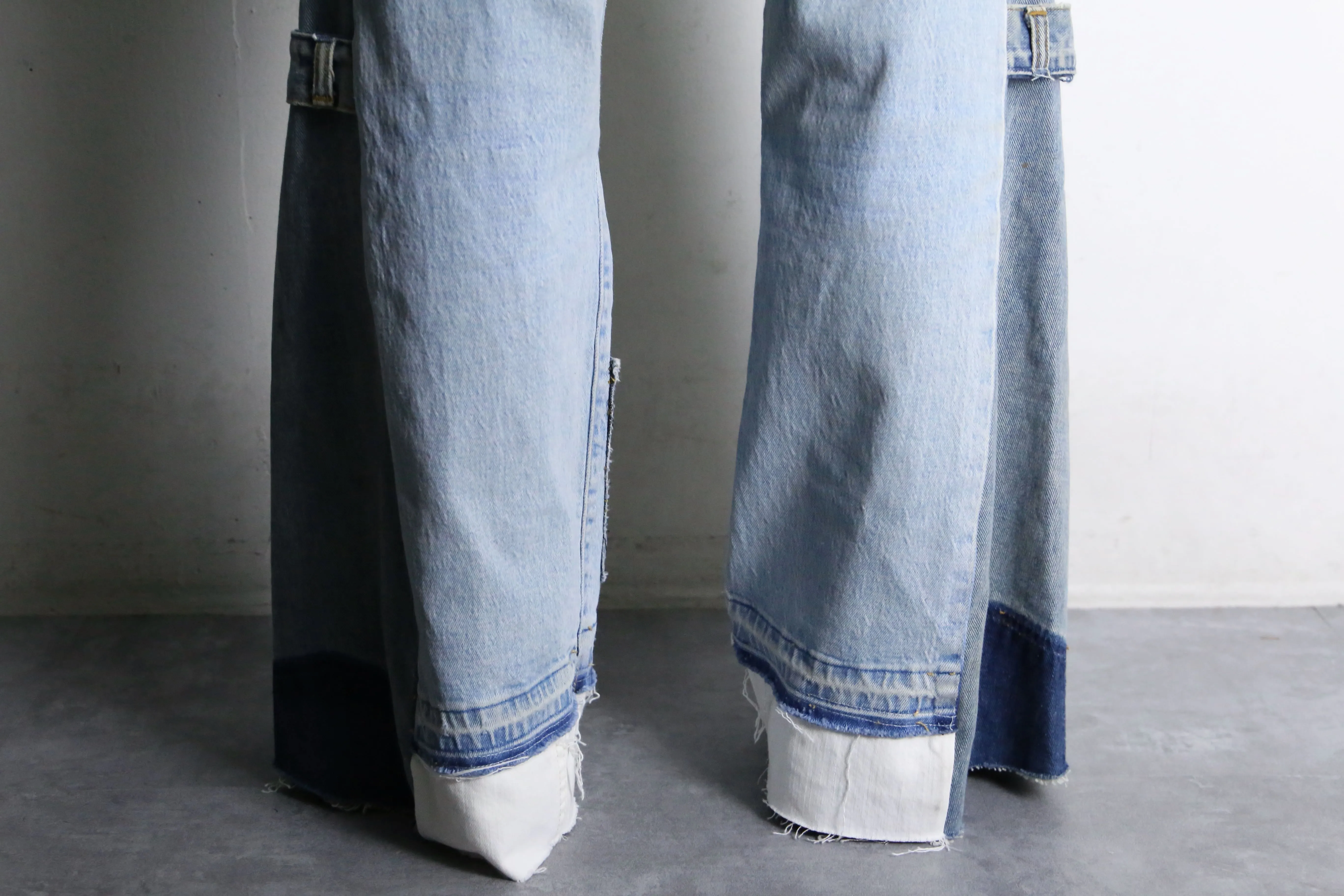 "Re:make" many pocket patch buggy flare denim