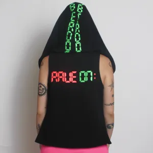 RAVE ON DRAPE GILET BLACK