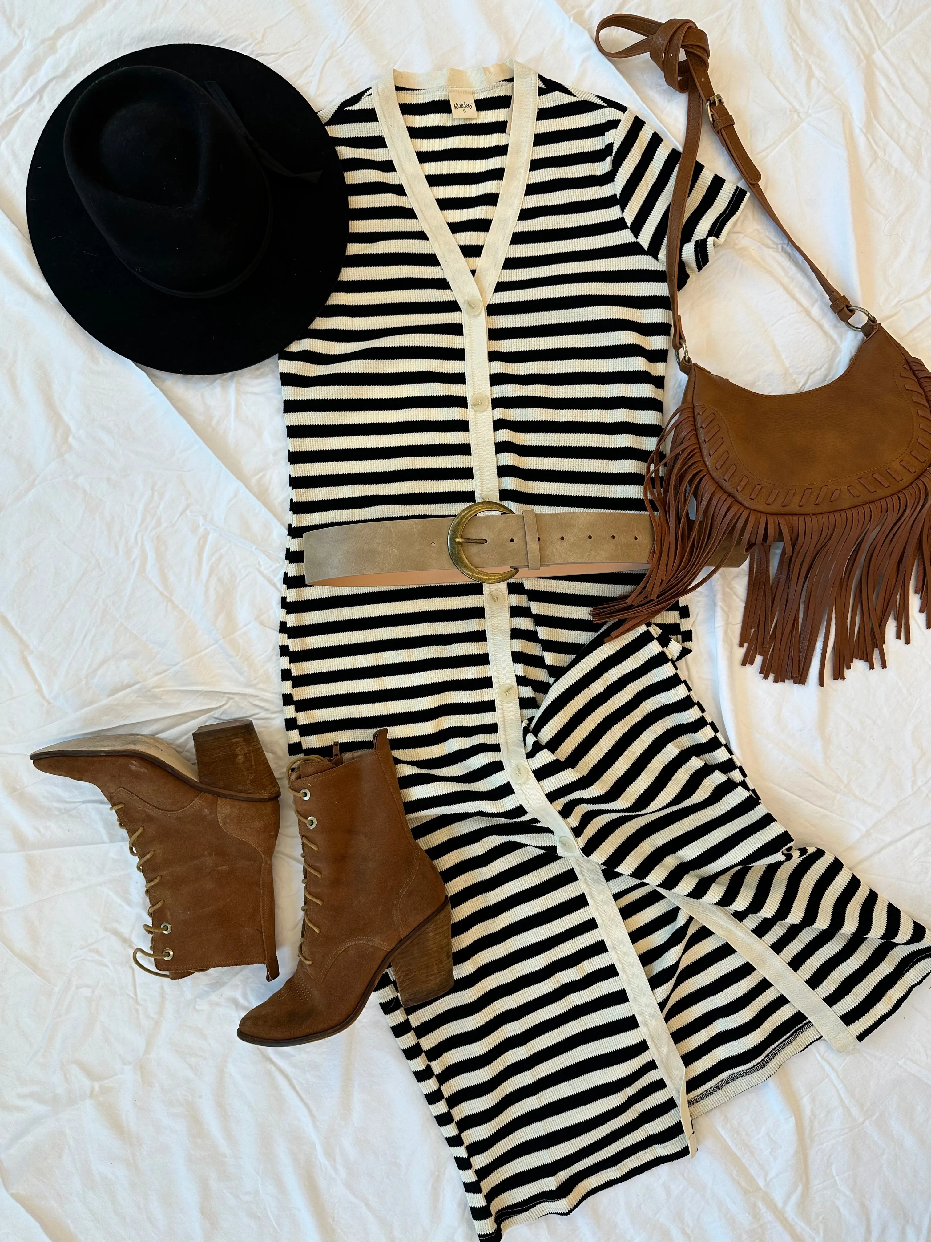 Ready Dress - Black & Ivory Stripe