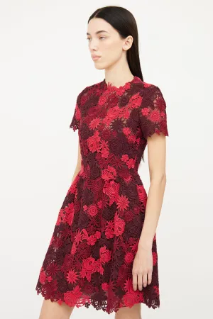 Red Lace Floral Dress