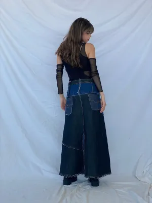 Reworked Balagan Maxi Denim Skirt