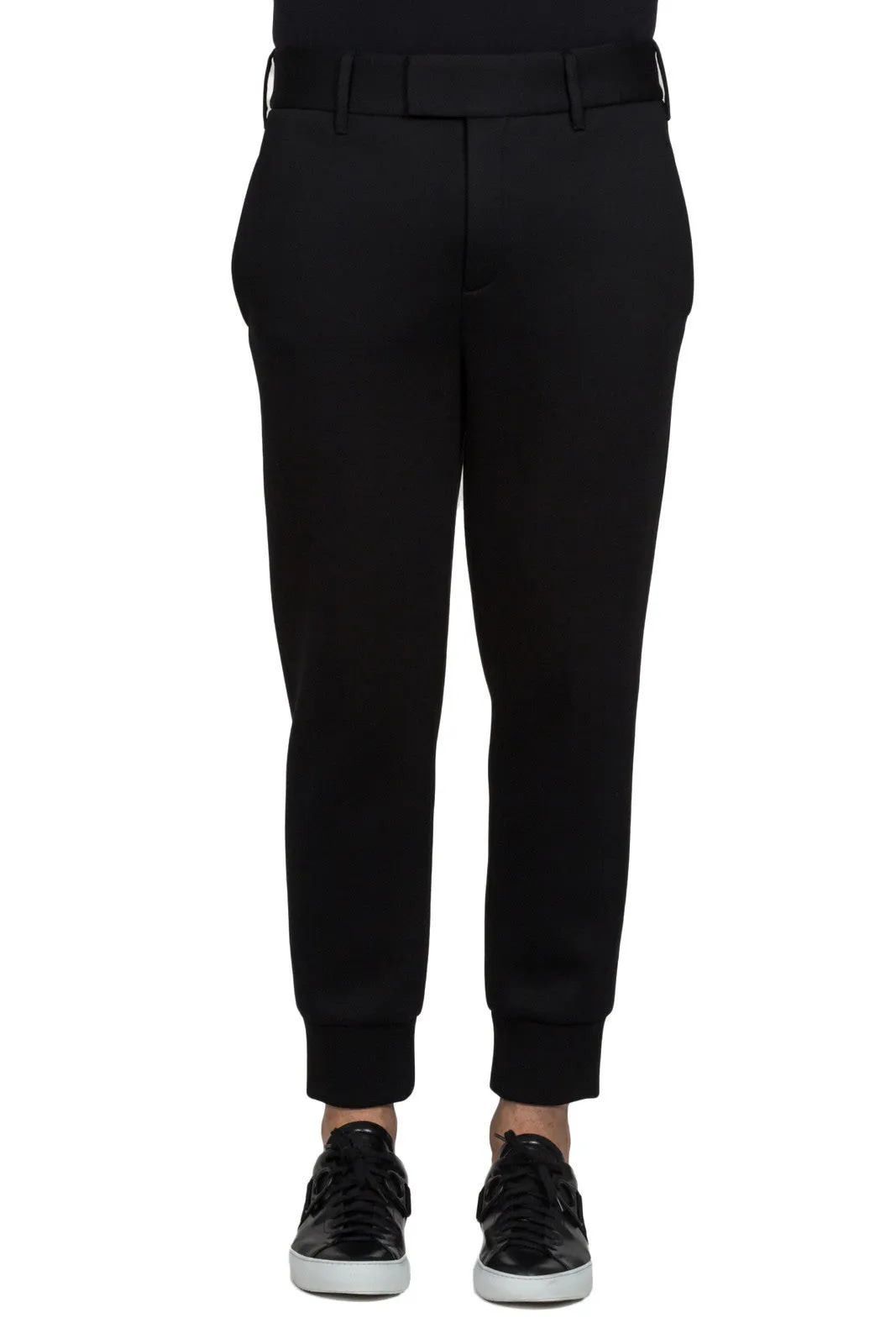 Rib Cuff High Waist Trousers