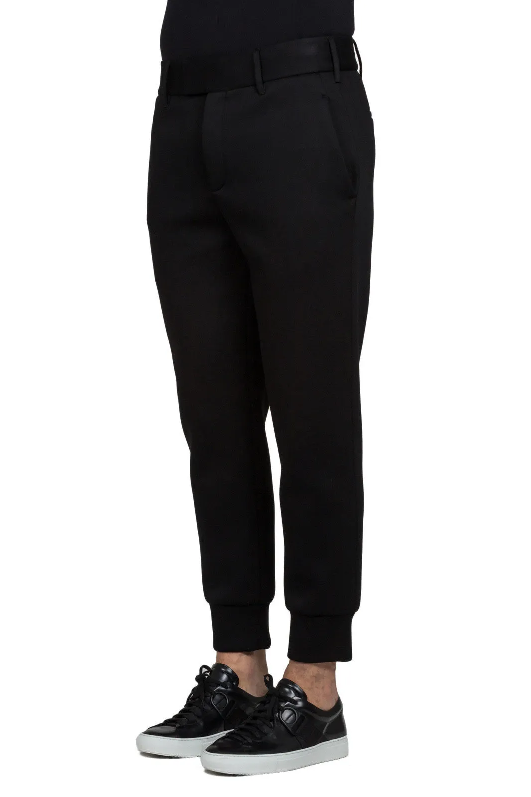 Rib Cuff High Waist Trousers