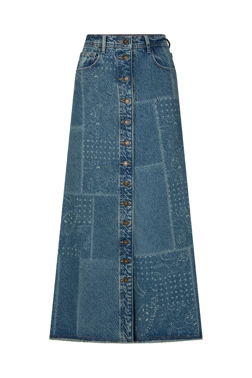 Road Trip Denim Maxi Skirt