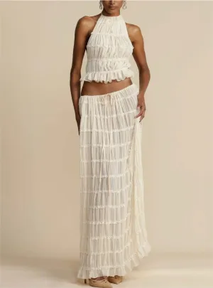 Roman Holiday Maxi Skirt White