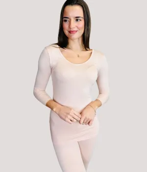 Rose Thermal Scoop Neck Top