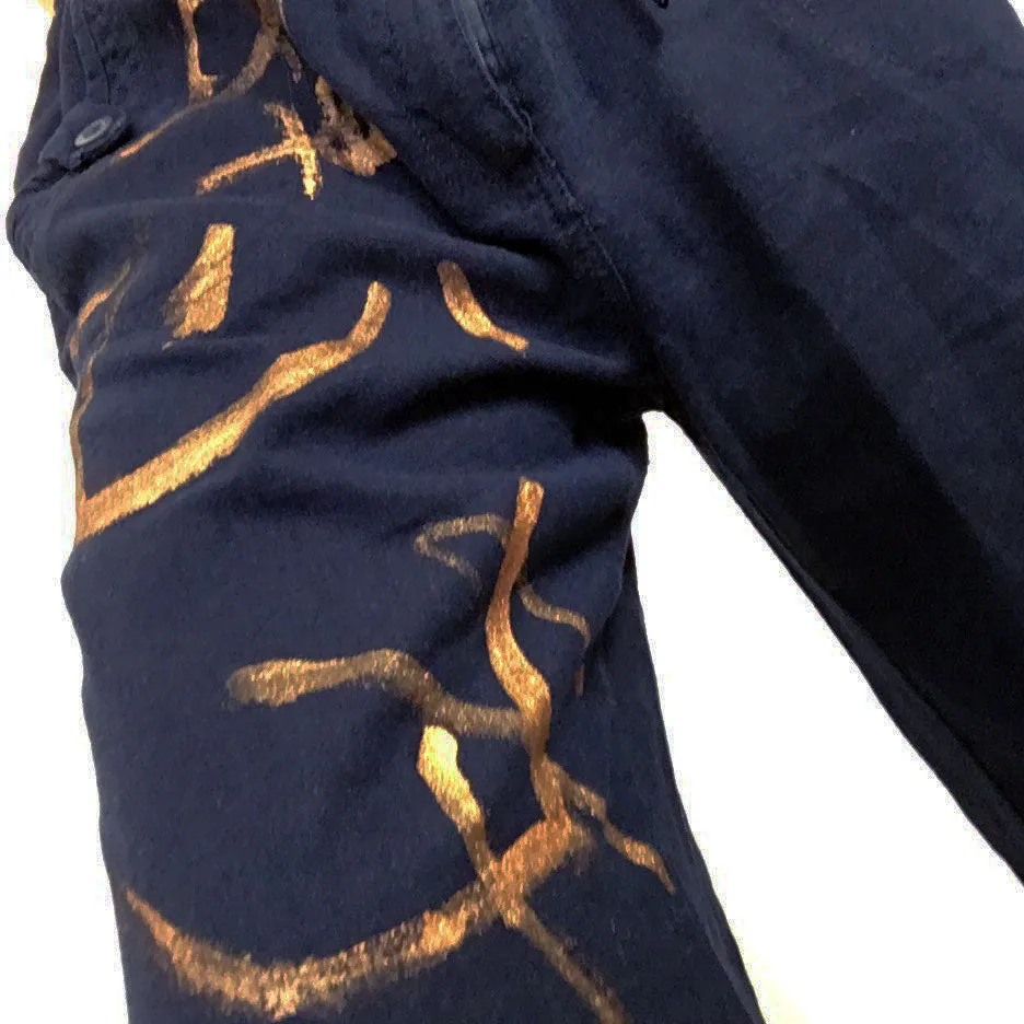 SHIMMER CHARACTER NAVY TROUSERS