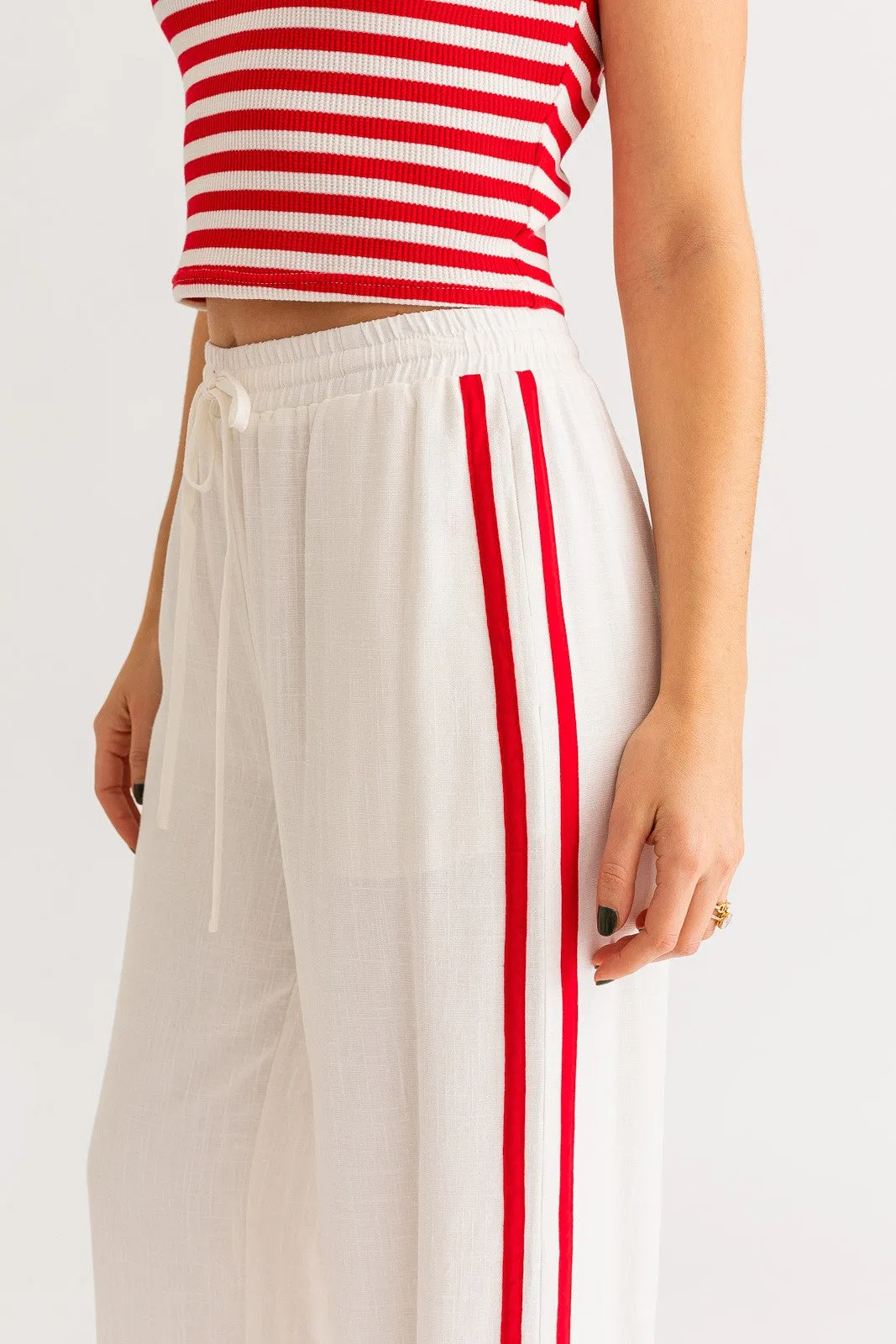 Side Hustle Stripe Pant White