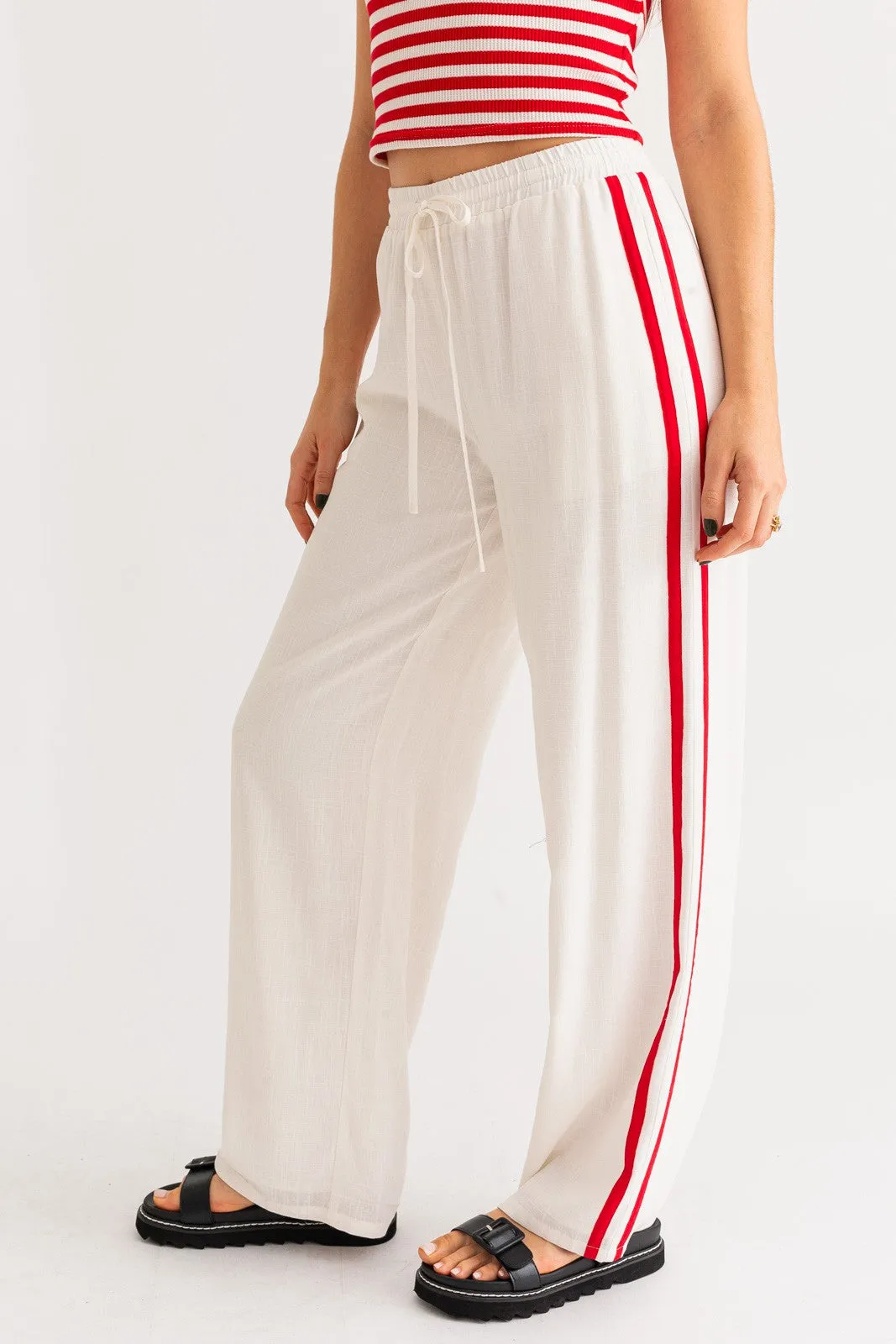 Side Hustle Stripe Pant White