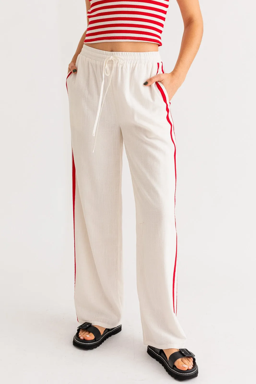 Side Hustle Stripe Pant White