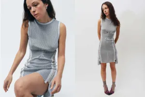 Silver Mini Trikko Dress