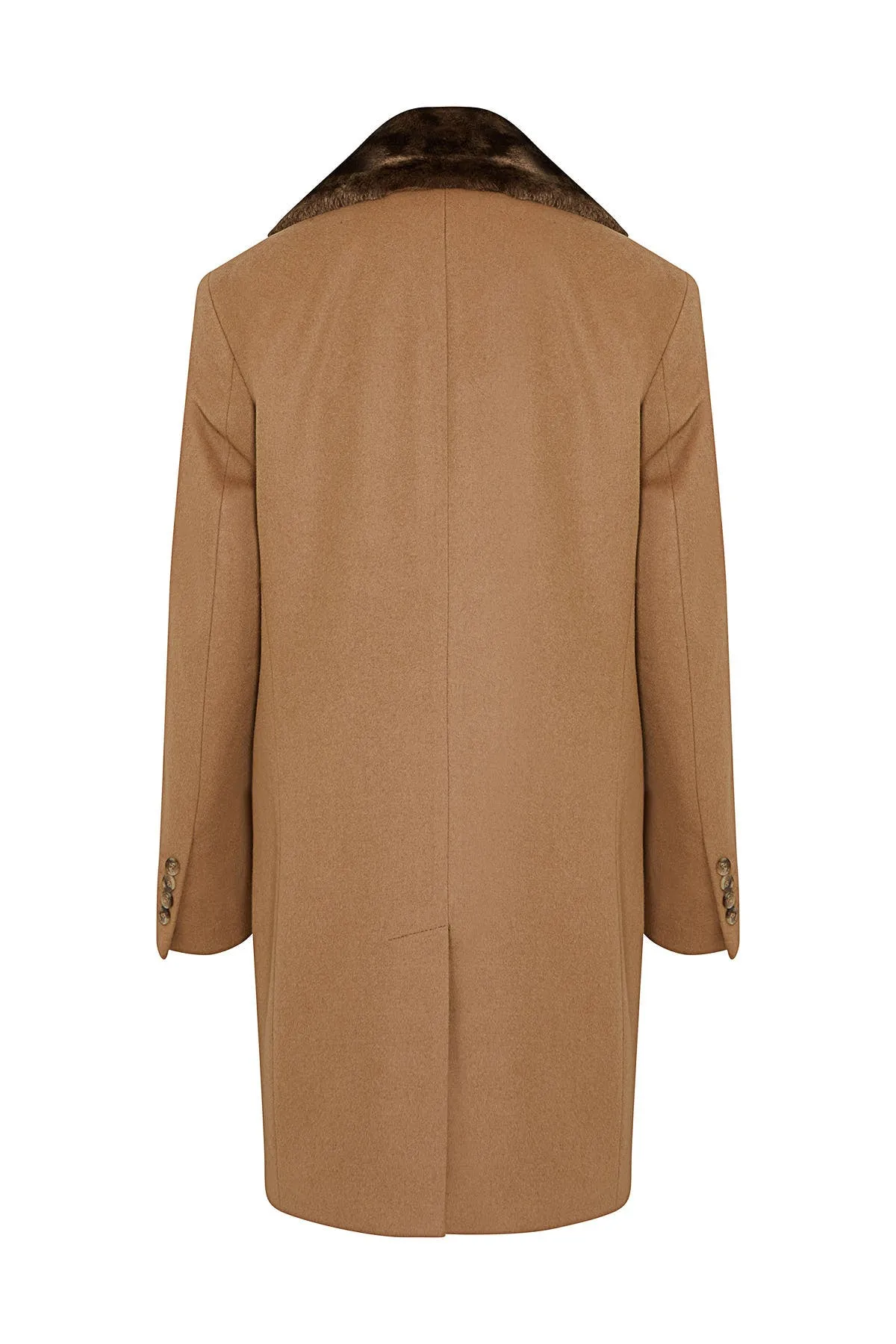 Slim Fit Cachet Camel Wool Blend Overcoat