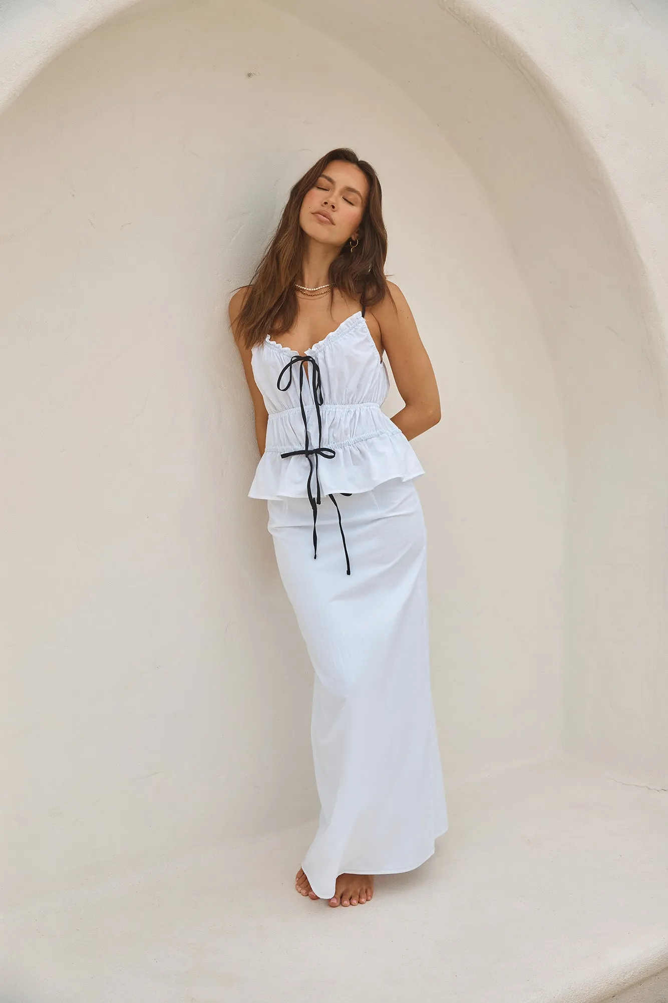 SNDYS Martina Maxi Skirt White