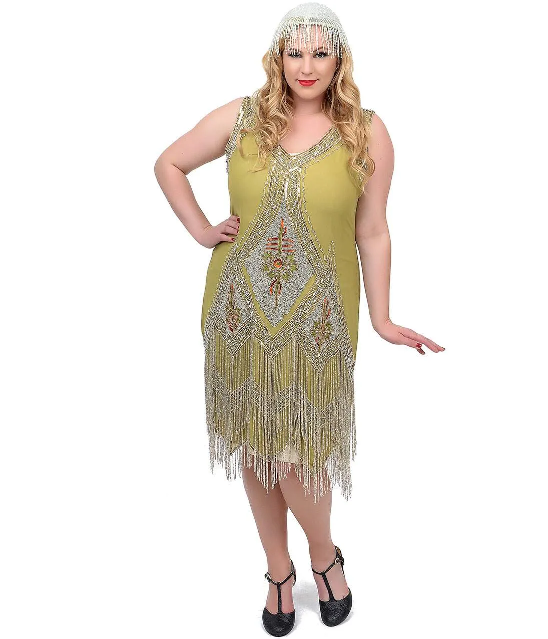 Special Order - Unique Vintage 1920s Green & Silver Embroidered & Hand Beaded Somerset Flapper Dress