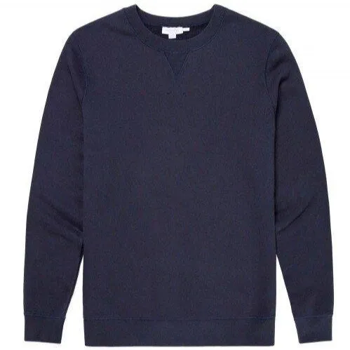 Sunspel Loopback Sweatshirt Navy