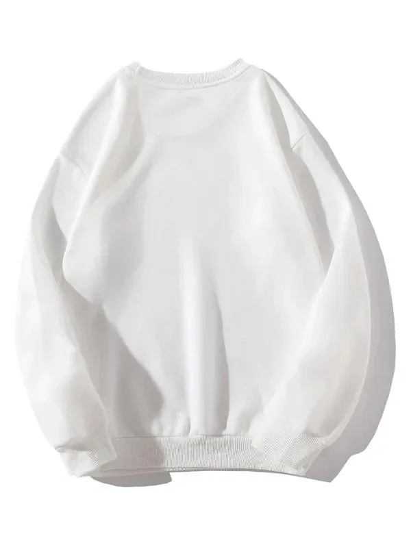 SXV  'Baby Dianousures’ Printed Cool Aesthetic Drop Shoulder Oversized Sweatshirt