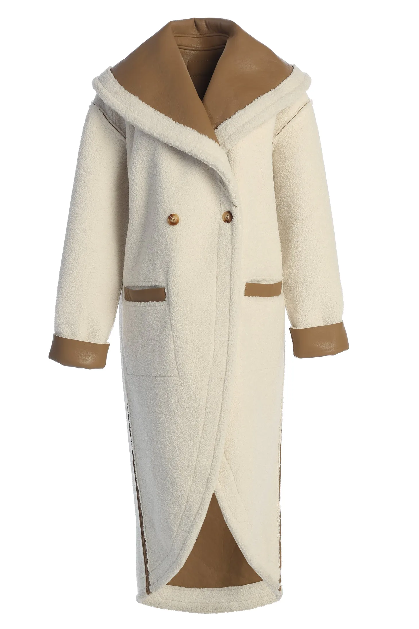 Tan Jaida Reversible Teddy Coat