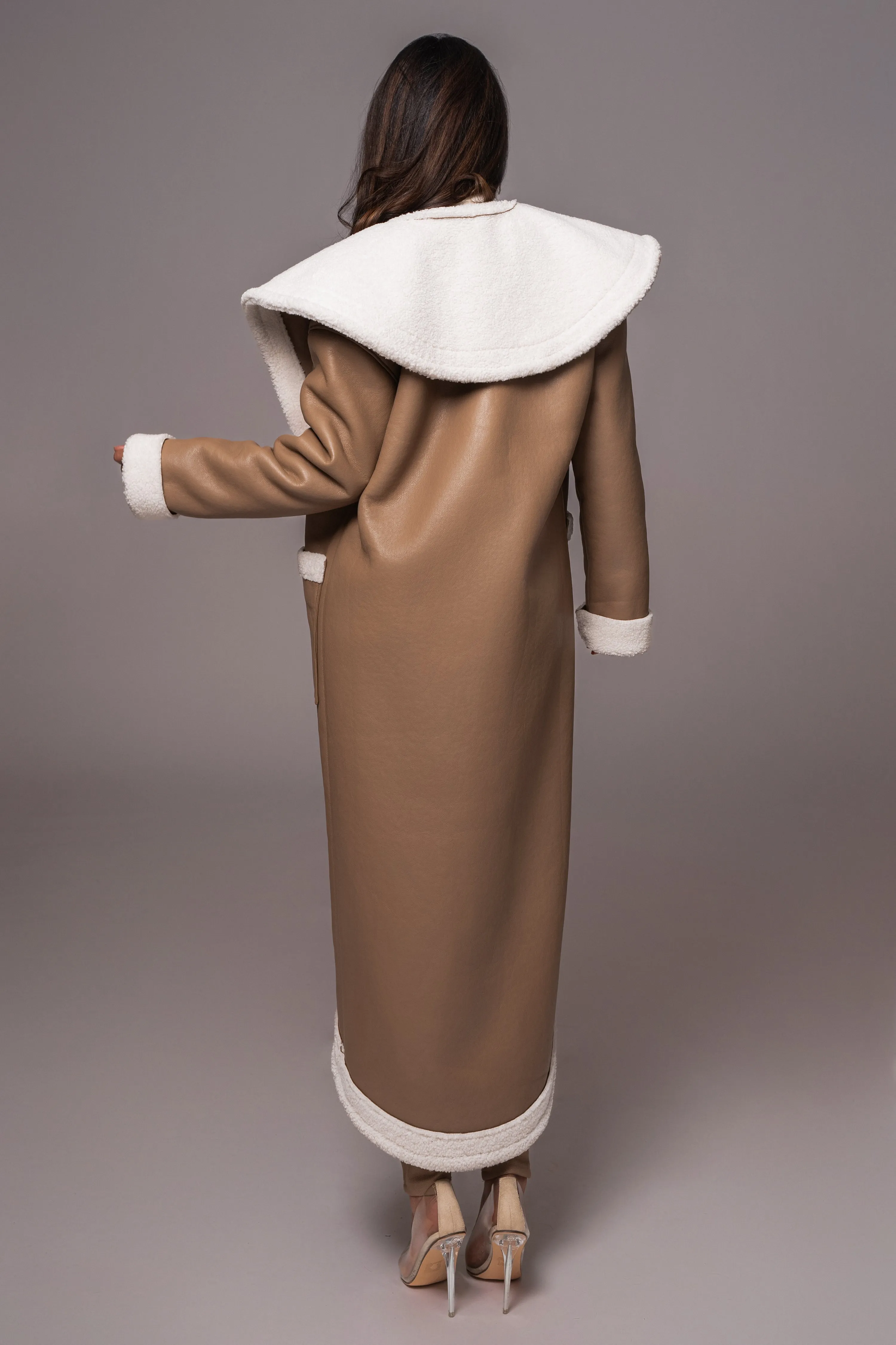 Tan Jaida Reversible Teddy Coat