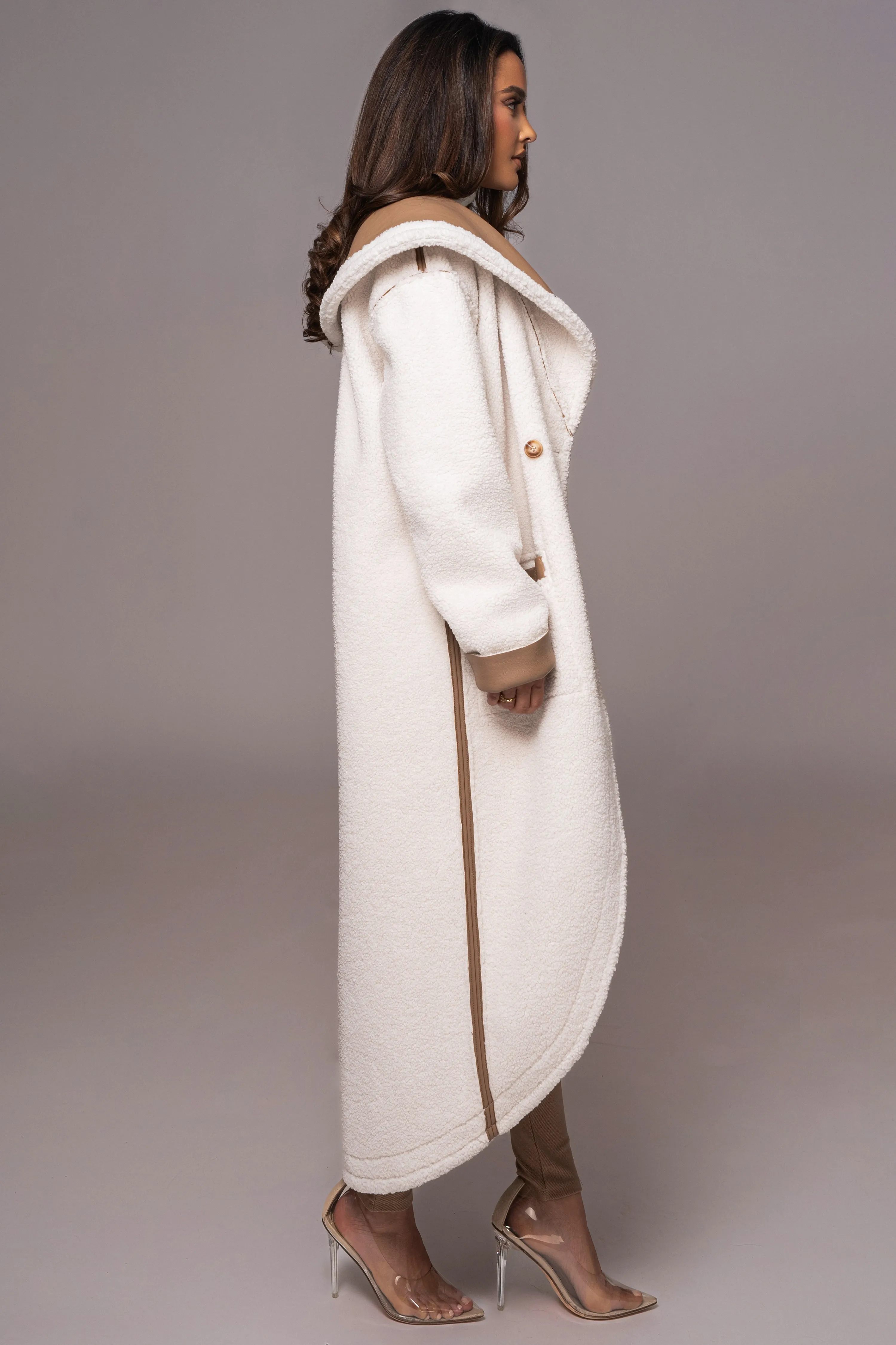 Tan Jaida Reversible Teddy Coat