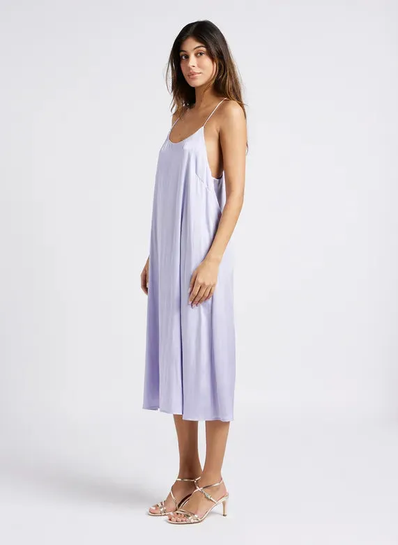 The Juni Satin Slip Dress - Lavender