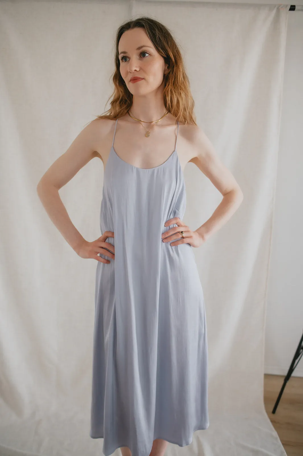 The Juni Satin Slip Dress - Lavender