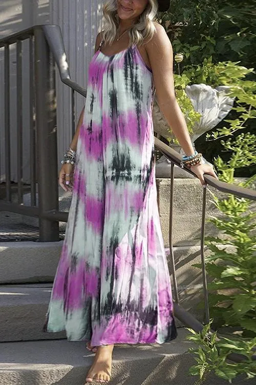 Tie Dye Slip Maxi Dress