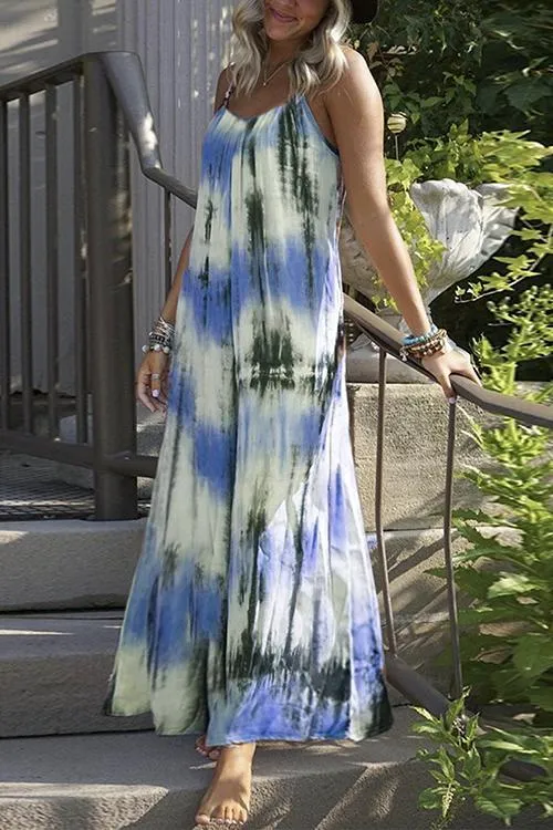 Tie Dye Slip Maxi Dress