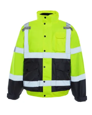 UHV563 HiVis Bomber Jacket with Removable Fleece & Teflon Fabric Protector - Yellow