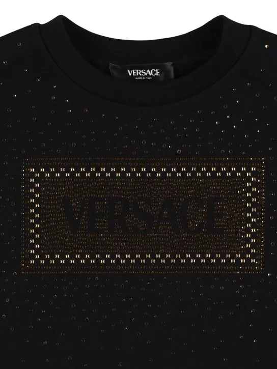 Versace   Embellished cotton sweat dress 