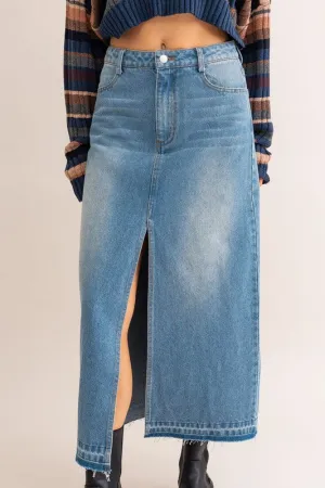 Vintage Denim Maxi Skirt