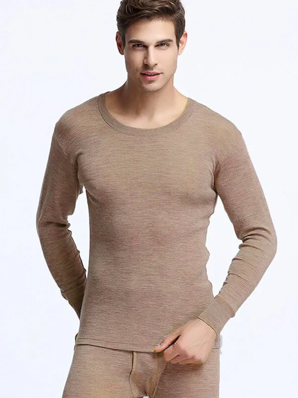 Warm Men's 100% Merino Wool Thermal Underwear Set - SF1060