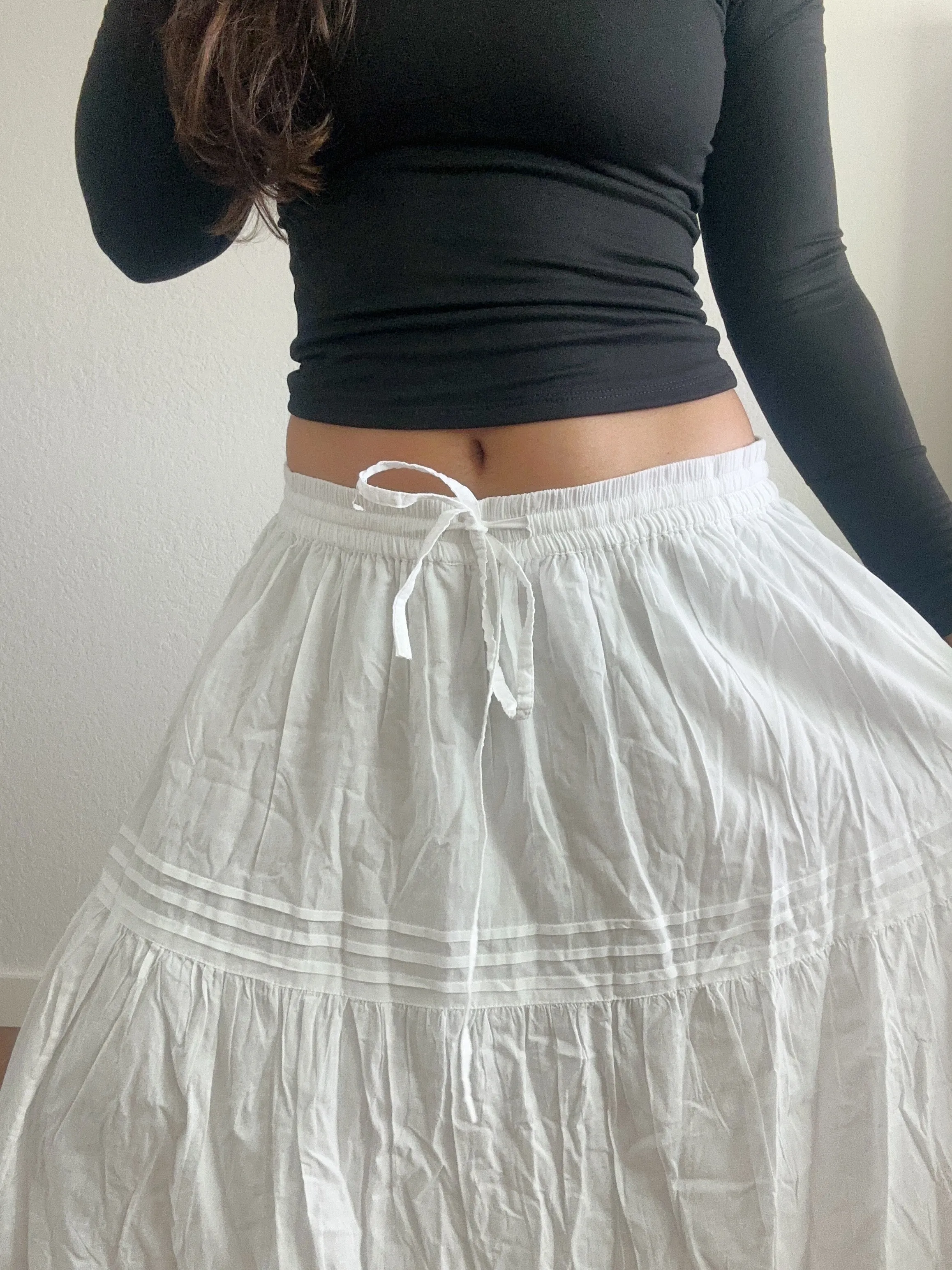 White Cotton Maxi Skirt