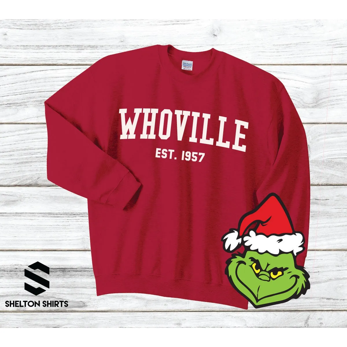 Whoville Collegiate Sweatshirt The Grinch Hoodie or Shirt