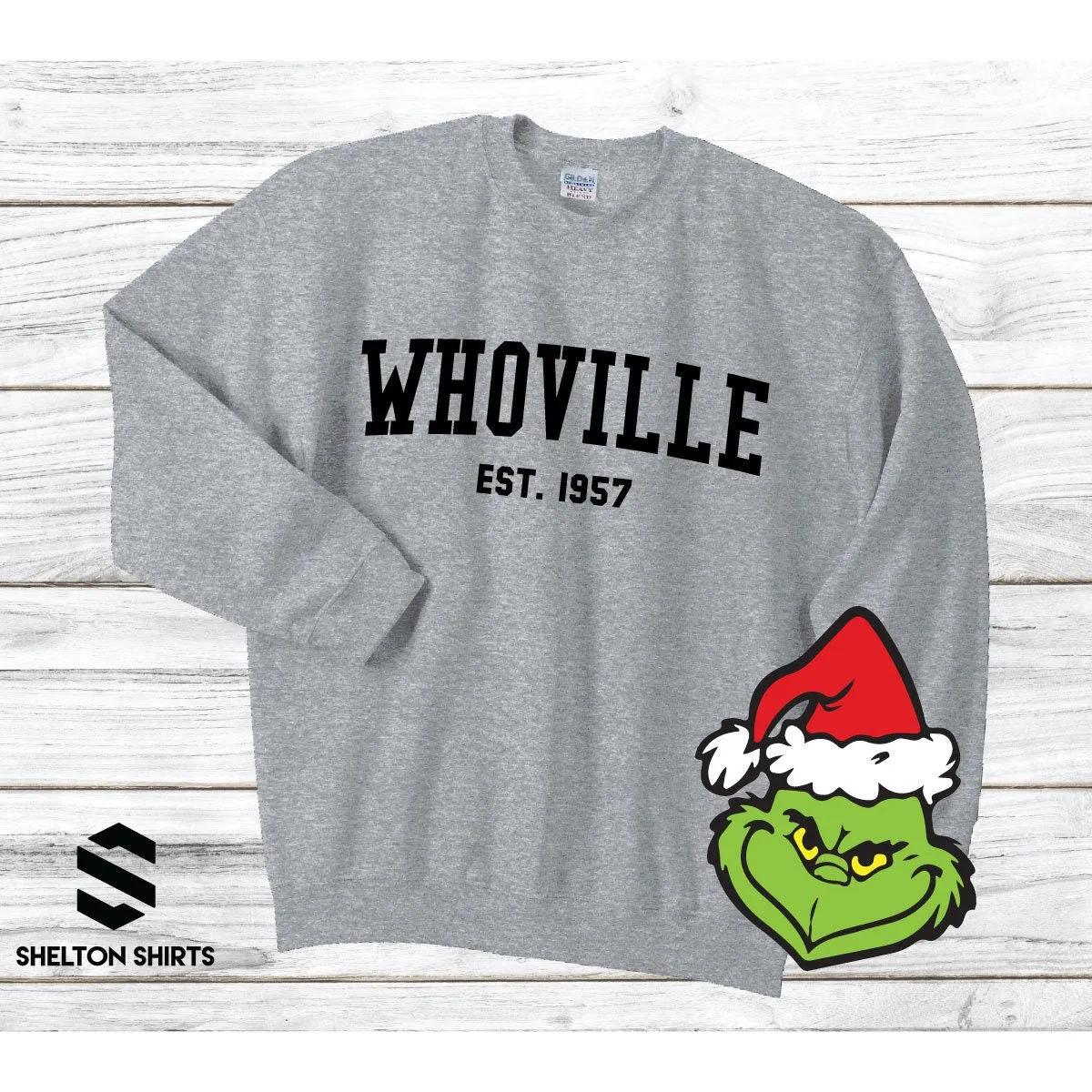 Whoville Collegiate Sweatshirt The Grinch Hoodie or Shirt