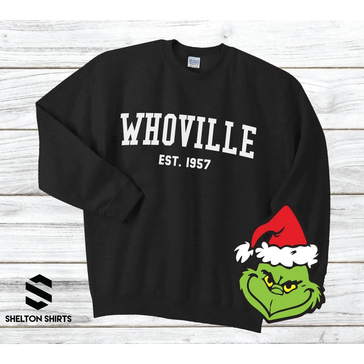 Whoville Collegiate Sweatshirt The Grinch Hoodie or Shirt