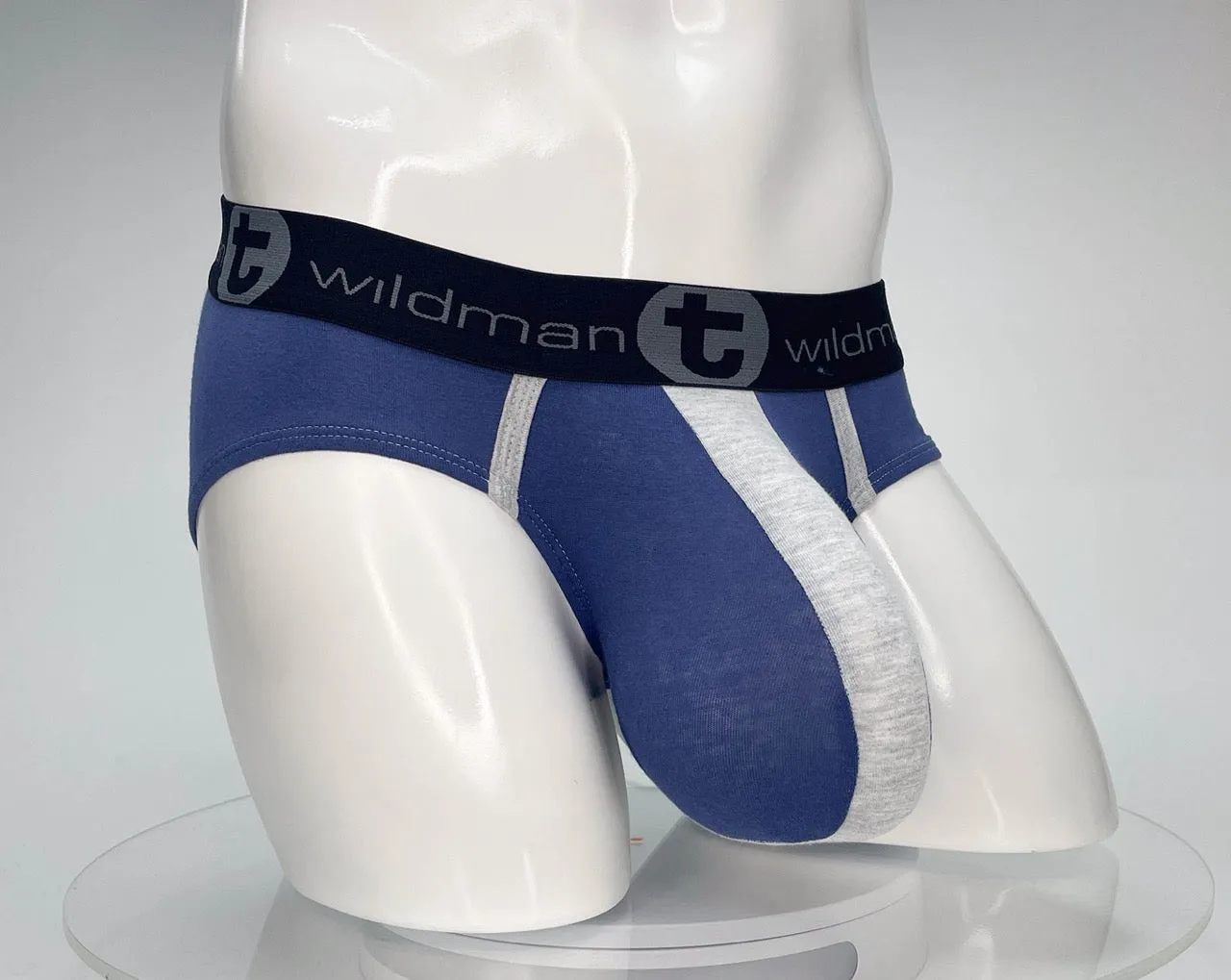 WildmanT Cotton Monster Cock Brief Dark Blue and Gray