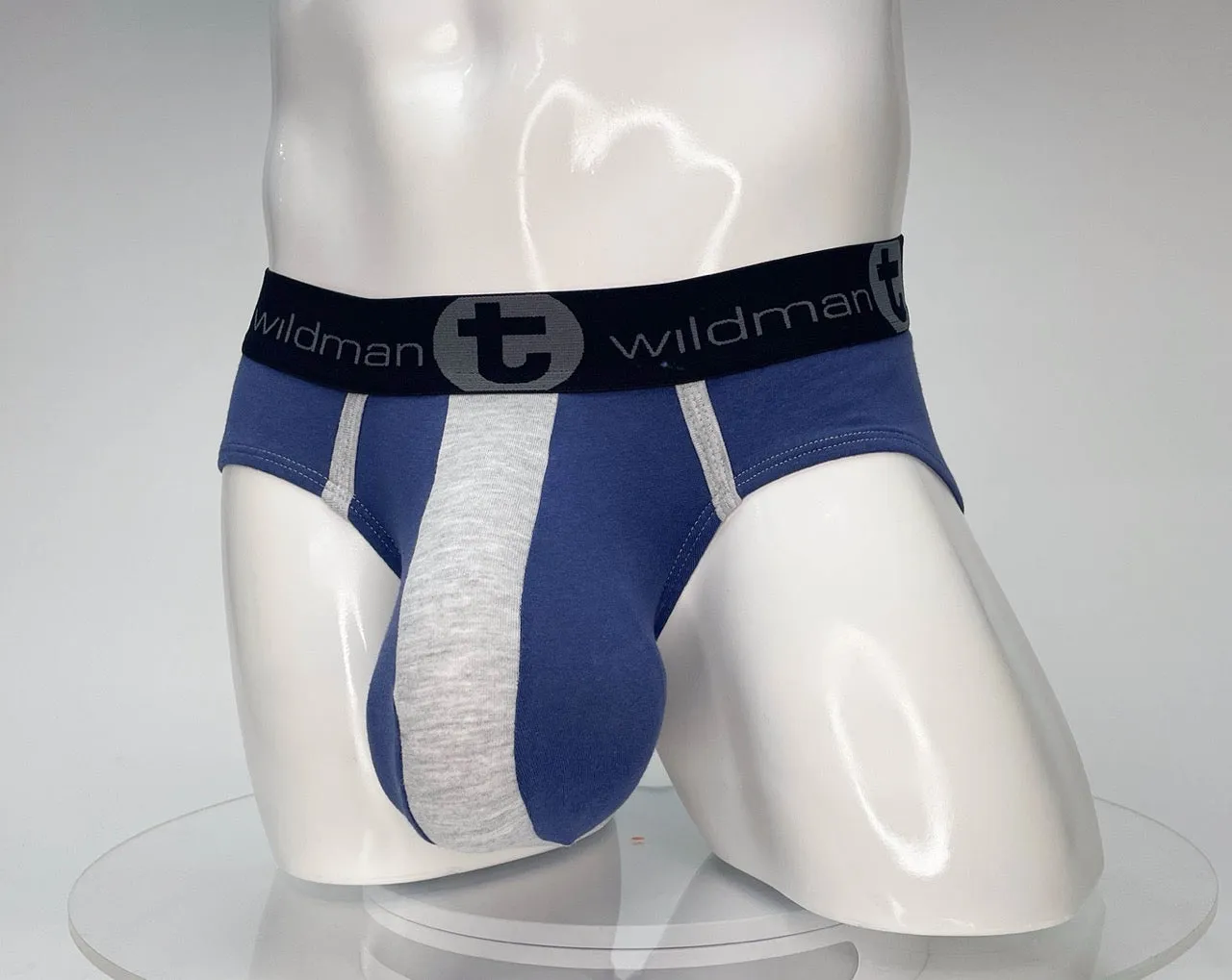 WildmanT Cotton Monster Cock Brief Dark Blue and Gray