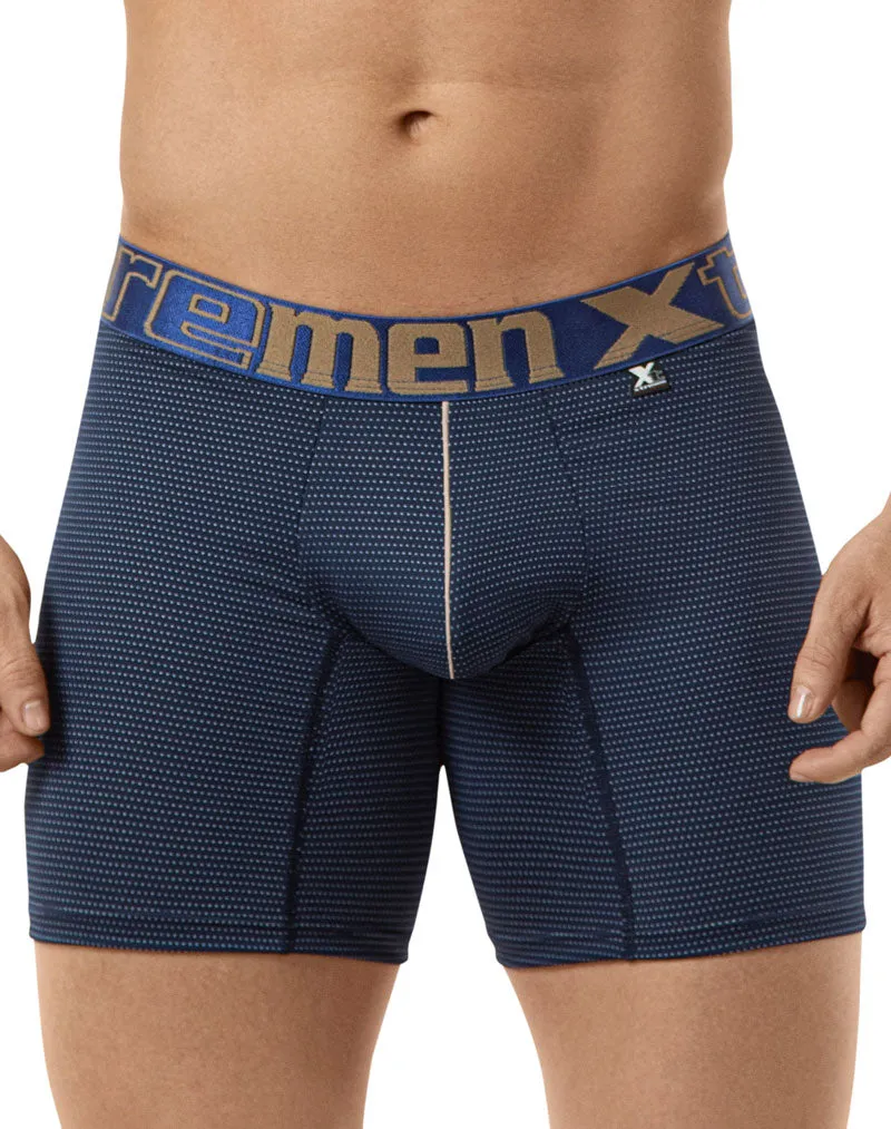 Xtremen Performance Microfiber Long Boxer Brief Underwear Dark Blue 51354 Size L