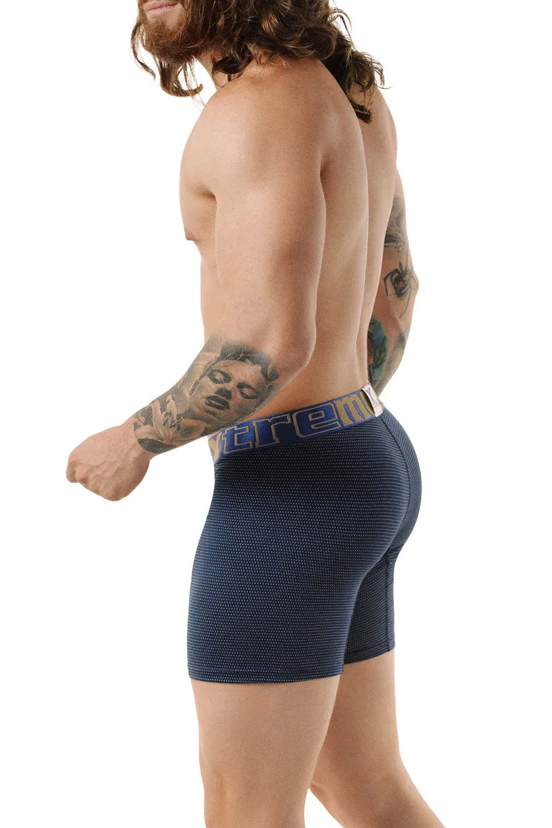 Xtremen Performance Microfiber Long Boxer Brief Underwear Dark Blue 51354 Size L